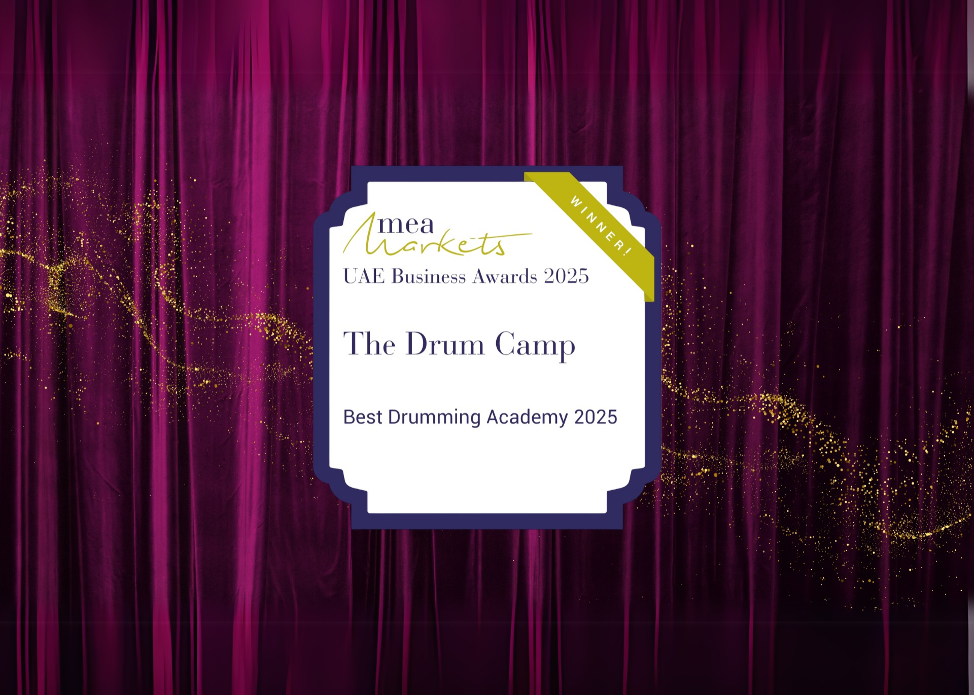 TDC – Best Drum School Award 2025 UAE TDC - Best Drum School Award 2025 UAE